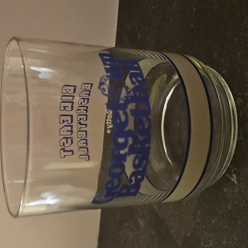 Georgetown Basketball Vintage 80s Big East Glass Tumbler